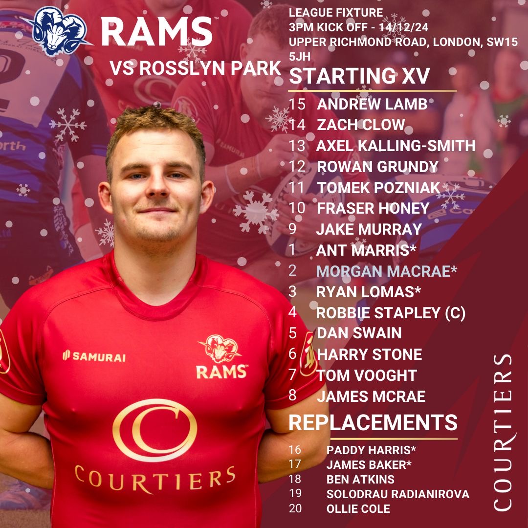 TEAM NEWS: POZNIAK BACK AS RAMS CHANGE THREE FOR ROSSLYN