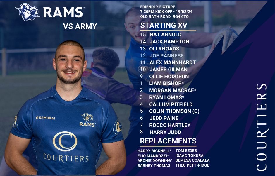 TEAM NEWS: THOMSON LEADS RAMS AGAINST THE ARMY
