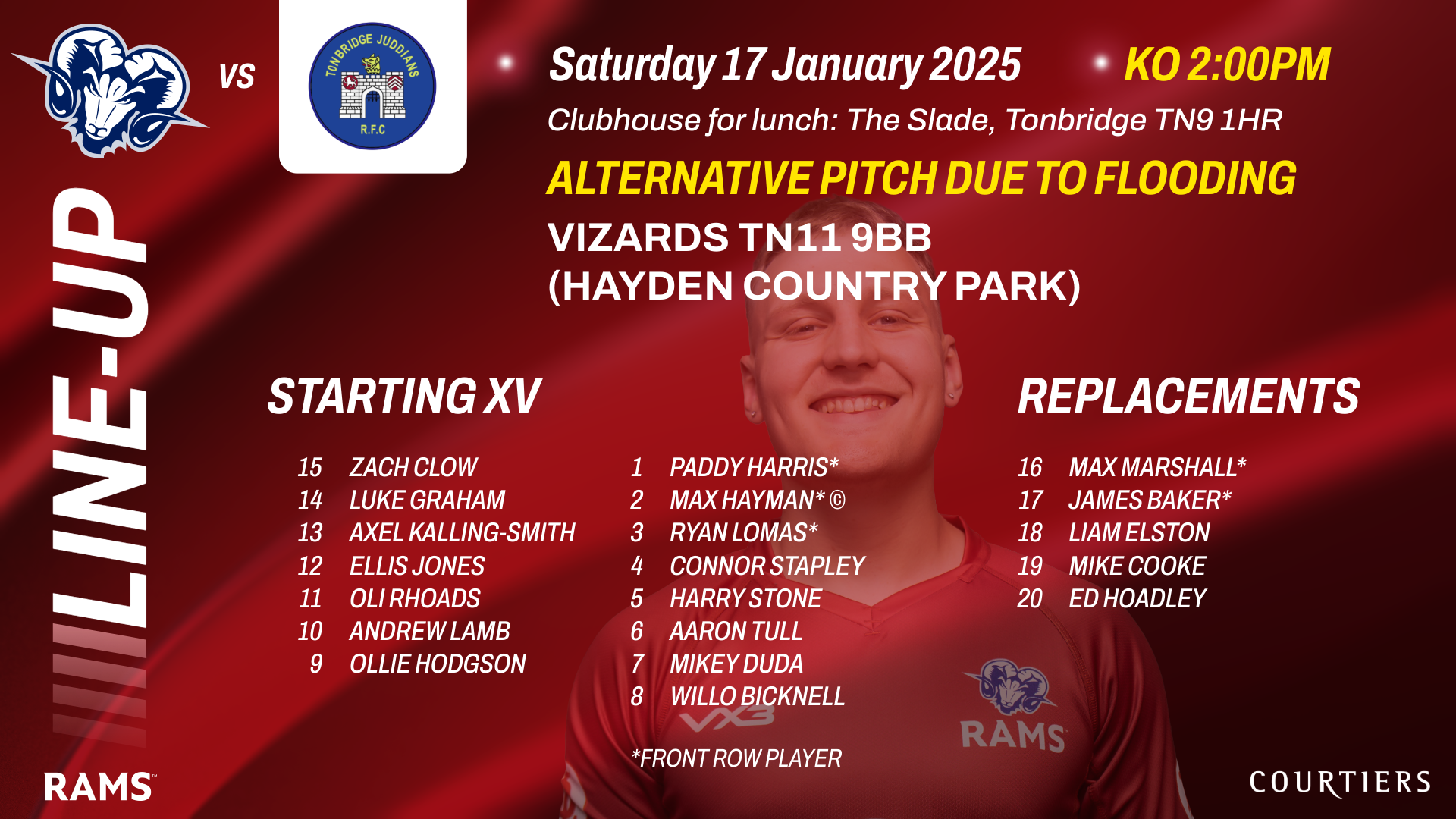 TEAM NEWS: TWO CHANGES FOR TONBRIDGE TEST