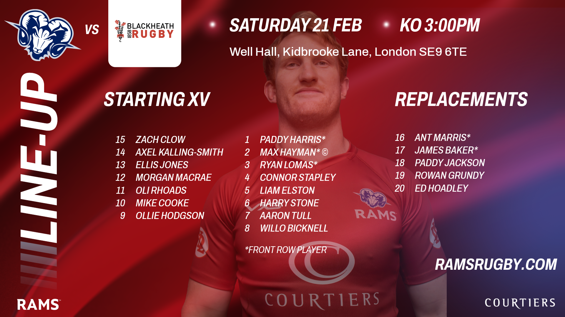 TEAM NEWS: MACRAE RESTORED TO STARTING LINE-UP