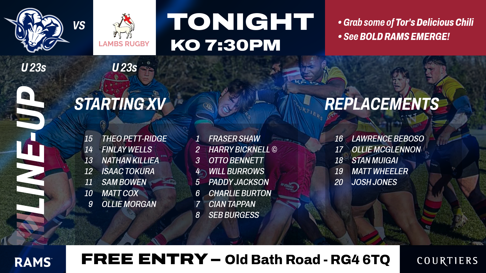 TEAM NEWS: BICKNELL AND BURTON BACK FOR UNDER 23s