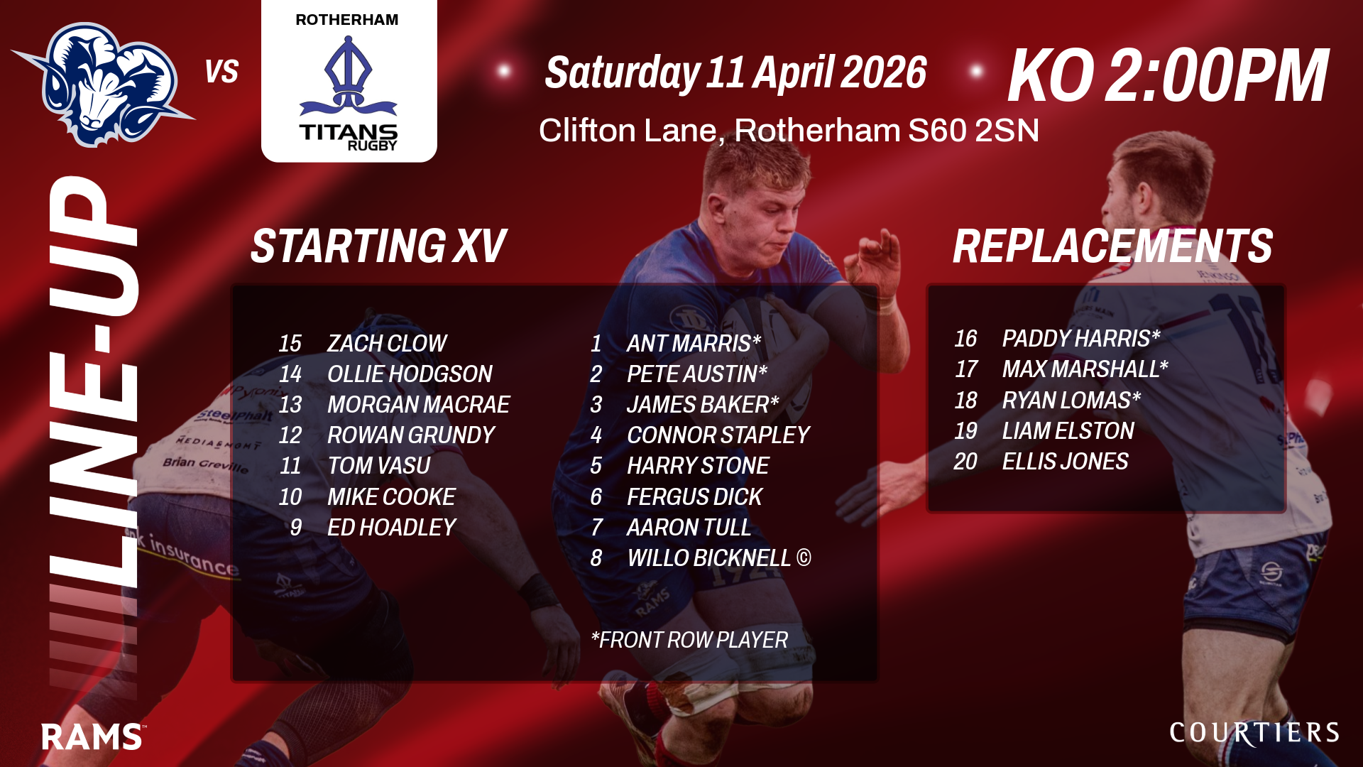 TEAM NEWS: BAKER BACK AS RAMS TARGET TITANS SHOCK